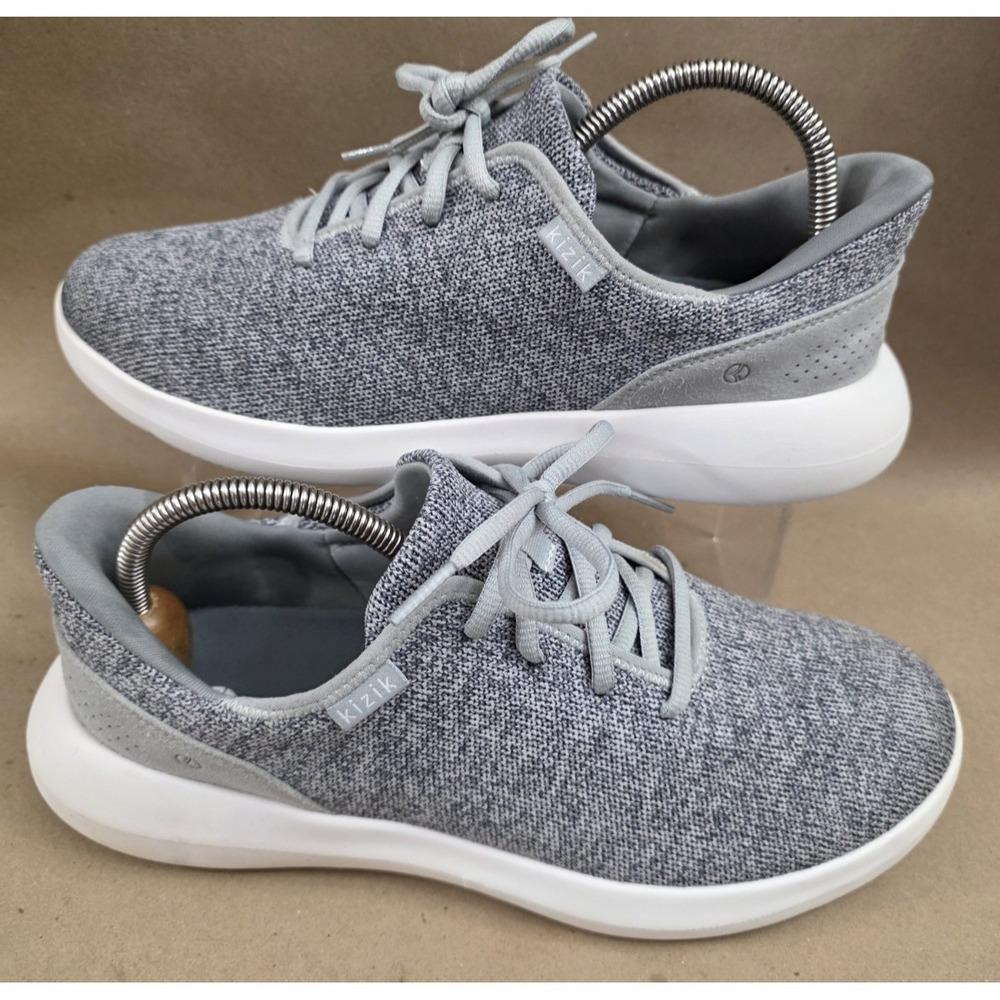 Kizik ( Mens 9.5 WIDE Womens 11 WIDE) Madrid Eco Knit Handsfree Shoes Grey